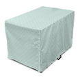 thumbnail image 1 of Geometric Dog Crate Cover, Pastel Monochrome Toned Pattern of Herringbone Inspired Zigzags Print, Easy to Use Pet Kennel Cover for Dogs, 35" x 23" x 27", Pale Seafoam and White, by Ambesonne, 1 of 6