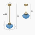 thumbnail image 5 of Savonnerie Modern 1-Light Gold Glass Pendant Light Kitchen Island Lights for Dining Room Blue, 5 of 5
