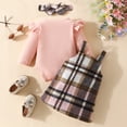 thumbnail image 4 of Sngxgn Girl's 2 Piece Outfits Button Front Long Sleeve Jacket and Skirt Set(Pink,3M), 4 of 6