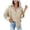 Beige, variant on Women Blouse Chiffon Career Loose Fashion Casual Long Sleeve Shirts Tops T Shirt for Women Summer M