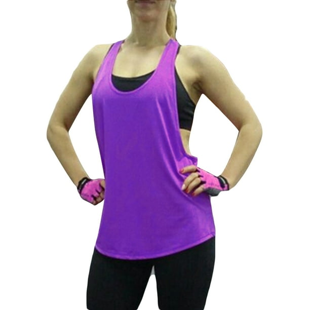 Women's Workout Tank Tops Breathable Mesh Backless Tank Yoga Tops 