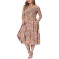 thumbnail image 2 of DARING DIVA Women's Plus Size Square Neck and Flutter Sleeves Dress 1X Grey Green, 2 of 6