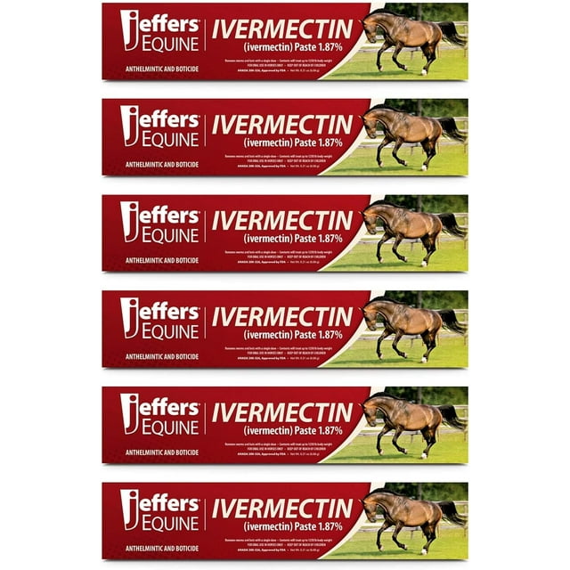 Jeffers Horse Dewormer 6 Doses Gel Dewormer for Horses gel
