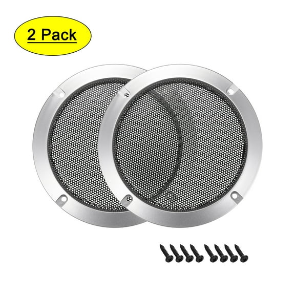 Uxcell 4" Speaker Grill Mesh Decorative Circle Woofer Guard Protective Cover Audio Accessories Silver 2pcs