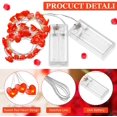 thumbnail image 3 of 2 Pièces 10ft 20 LEDs Batterie Valentines Lumières Rouge en Forme de Coeur String Lights Valentine Fée String Lights pour Saint Valentin Fête des Mères Fête des Enfants Chambre Anniversaire de Mariage, 3 of 7