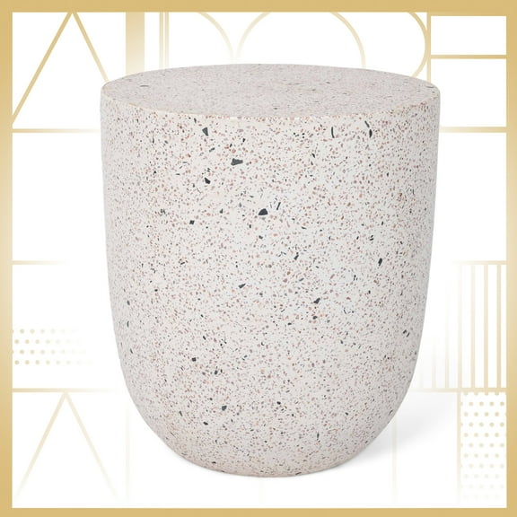 Adore Decor Martini Terrazzo Side Table White / Gray