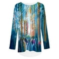 thumbnail image 2 of CLOOCL Women Plus Size Blouse Colorful Painting Pattern Print Fall Long Sleeve Casual Tops, 2 of 6