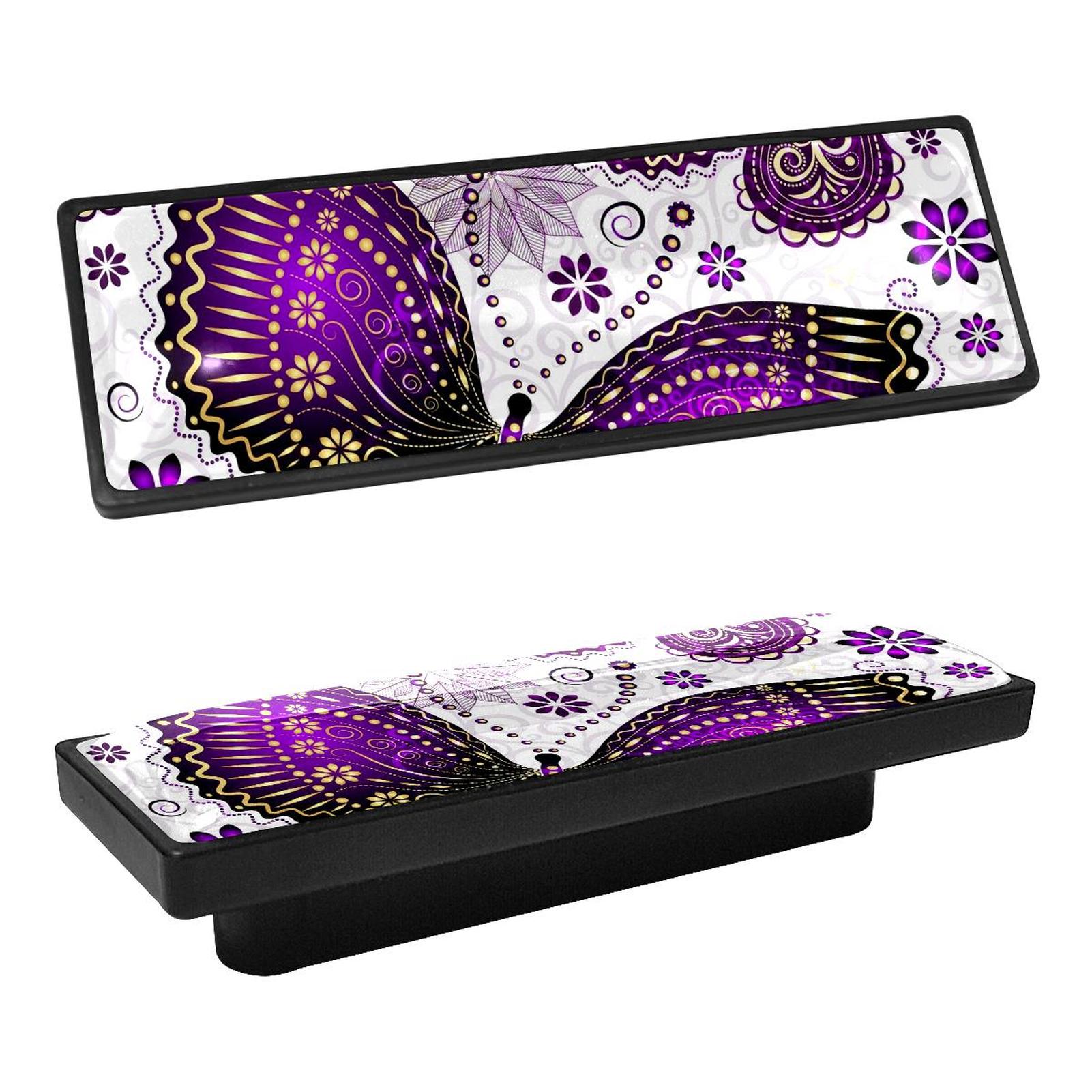 4 Pcs Rectangle Handle Cupboard Knob Drawer Pulls Handle Violet