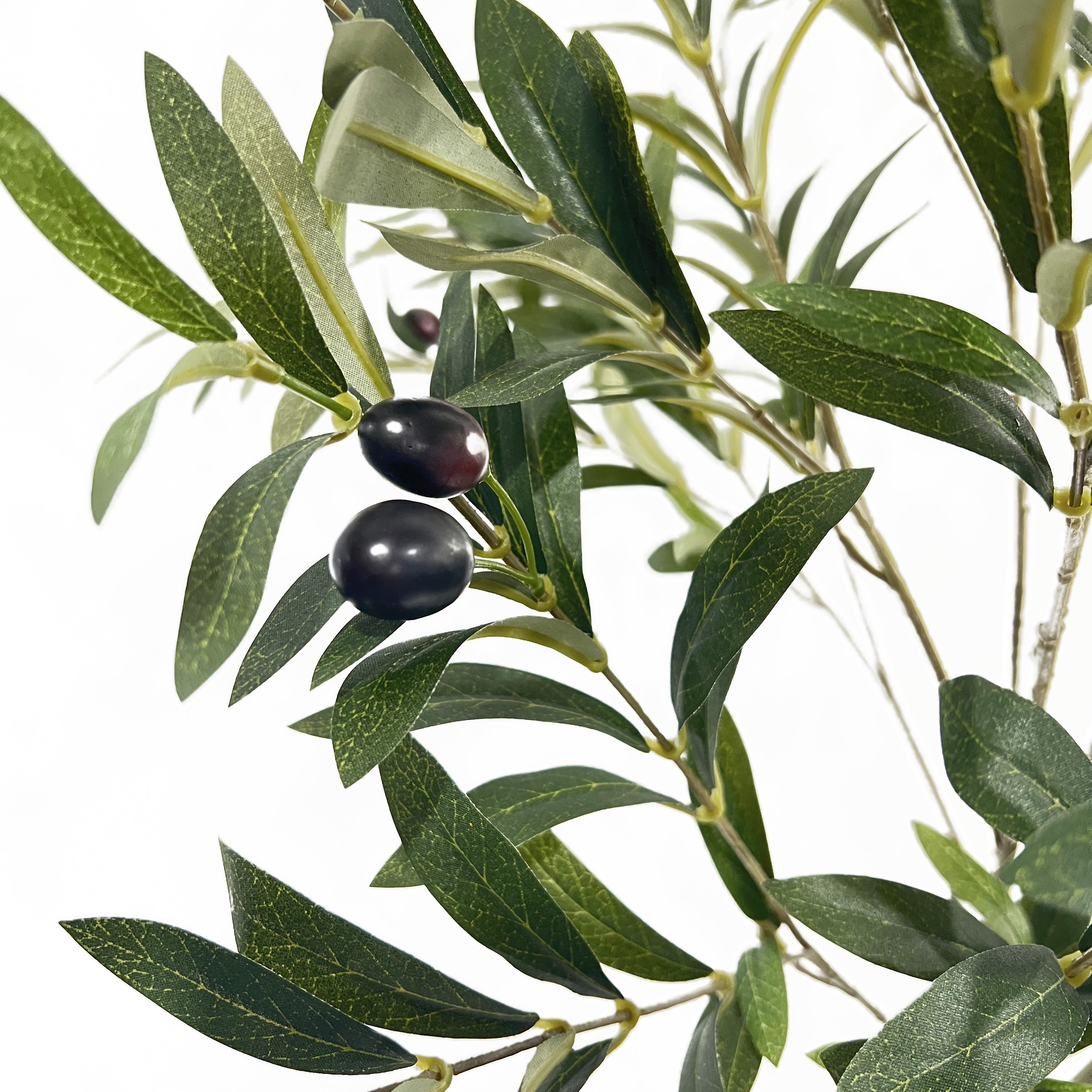 Euroco 4.9FT Artificial Olive Tree, 59" Tall Fake Potted Olive Silk Tree with Pot & Natural Trunk for Home Office Living Room Decor Indoor