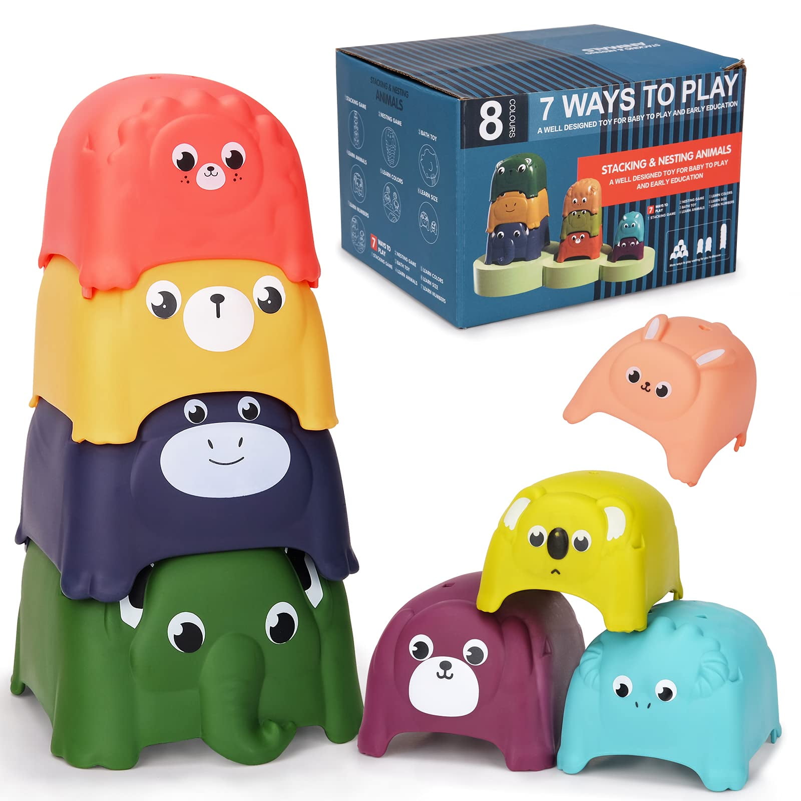 Pearoft Toys For Toddlers 1 3 Year Old Animal Stacking Cups Montessori pearoft-toys-for-toddlers-1-3-year-old-animal-stacking-cups-montessori