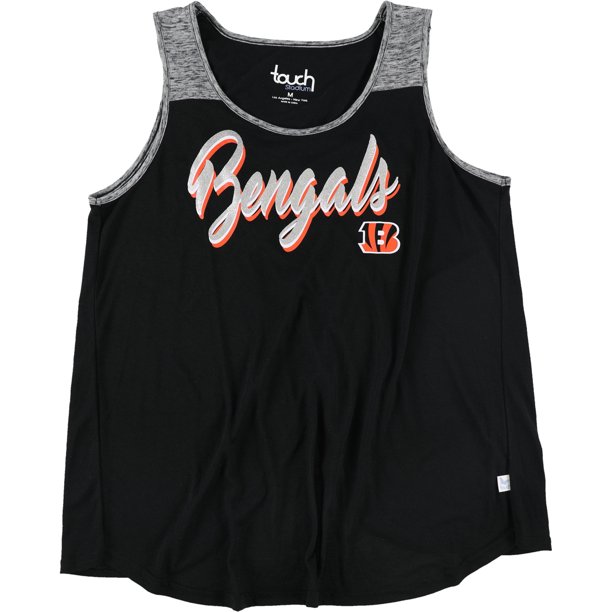 Touch Womens Bengals Tulip Back Tank Top, Negro, Mediano
