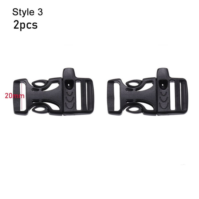 2/4/8pcs Plastic 550 Paracords Curved Emergency Tool Outdoor Bracelet Strap  Side Release Buckle Survival Whistle Buckles Paracord Accessories 2PCS  STYLE 3 
