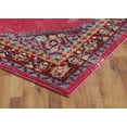 thumbnail image 4 of Faded Oriental Distressed Modern Vintage Design Persian Area Rug Cherry/Navy Blue/Yellow/Gary, 4 of 5