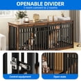 thumbnail image 6 of Dextrus 71" Large Double Dog Crate Kennel Furniture with 4 Dog Bowl, Sliding Doors for 2 Medium Dogs, Heavy Duty Wood TV Stand Dog Cage Table - Rustic Brown, 6 of 10