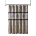 thumbnail image 1 of Madison Park Donovan Rideau de Douche Jacquard en Polyester Bleu Marine, 1 of 5