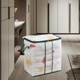 thumbnail image 2 of Hvmvliv 1Pc Storage Bag Organizer Comforter Storage Bag with Clear Window Clothes Blanket Storage Organizer Reinforced Handle for Clothing Bedding White, 2 of 6