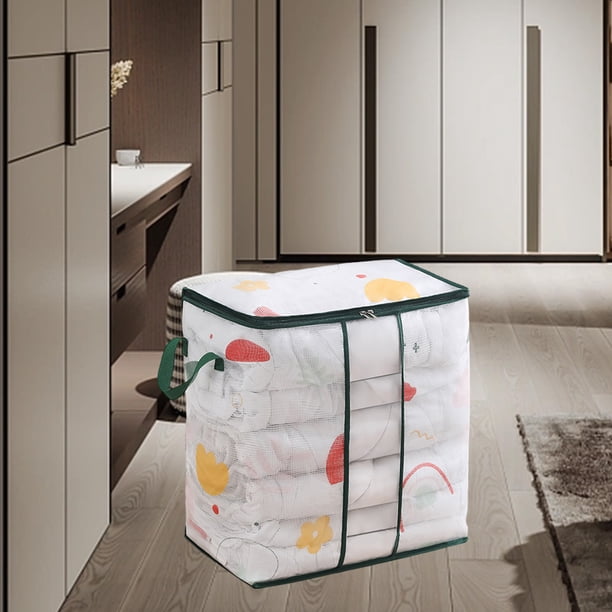 Xihbxyly Bolsa de Almacenamiento para Colchas, Organizador de Pvc Resistente a La Humedad, Gran Capacidad para Ropa y Mantas, Duradera y Segura, Ideal para El Hogar y Viajes, Tamaño 46 X 26 X 48 Cm,