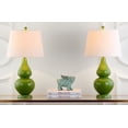 thumbnail image 2 of SAFAVIEH Cybil 26 in. Green Glass Table Lamp with Off-White Cotton Shade, Set of 2, 2 of 8