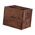 thumbnail image 4 of Organizador de escritorio de madera con compartimentos Organizador de almacenamiento de medios multipropósito Soporte de control remoto para tocador 2 capas sin mango, 4 of 9