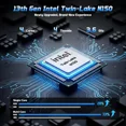 thumbnail image 3 of 15.6" FHD IPS Student Laptop Computer 8GB RAM 256GB SSD 4 Cores 13th Gen Intel N150(Beat to i3-1115G4, Up to 3.6GHz) 65W GaN Type-C Fingerprint Backlit Keyboard Wi-Fi 6 Blue, 3 of 7