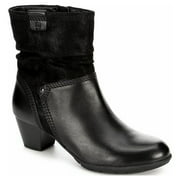 Medicus Womens Jil Heeled Zip Up Slouch Ankle Boot Shoes, Black, US 7