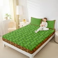thumbnail image 4 of Feelyou Square Pixelate Miner Teens Twin Sheet Sets, Retro Video Gaming Bedding, 3pcs, 4 of 7