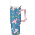 thumbnail image 2 of 40oz Cute Colorful Axolotl Stainless Steel Flip Straw Tumbler Spill Proof Travel Cup Double Wall Vacuum Insulated Coffee Mug with Top Handle, 2 of 6
