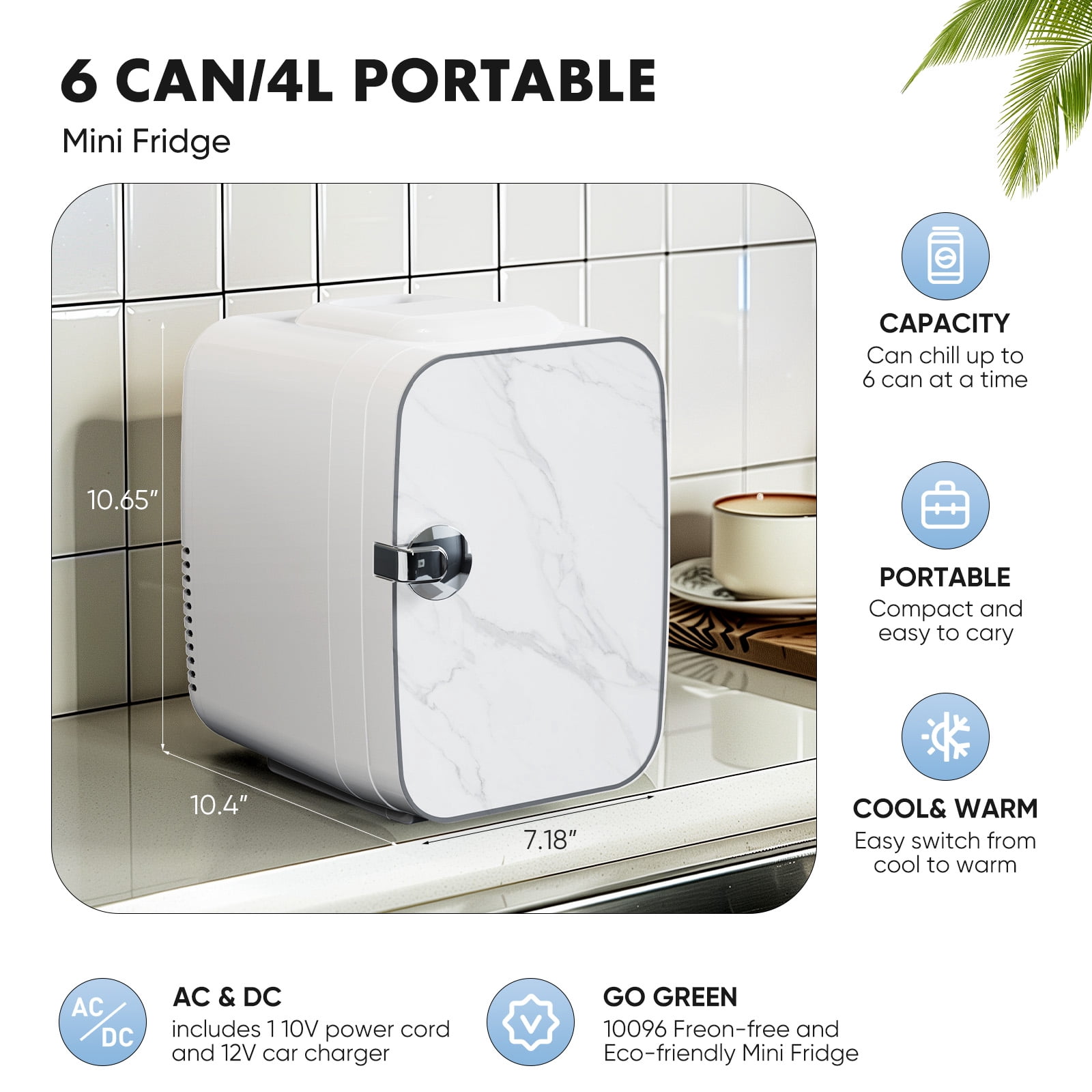Coca Cola Coke Zero Mini Fridge For Bedrooms 4L Small 6 Can Table Top Quiet Mini Fridges For Skincare Office Food Drinks Kids Home Car & Travel 12V Portable Cooler Warmer Refrigerator