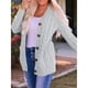 thumbnail image 5 of Suéter de Punto de Larga para Mujer, Otoño 2025, Cárdigan Abierto con Botones, Prenda Exterior Holgada Gris S, 5 of 8