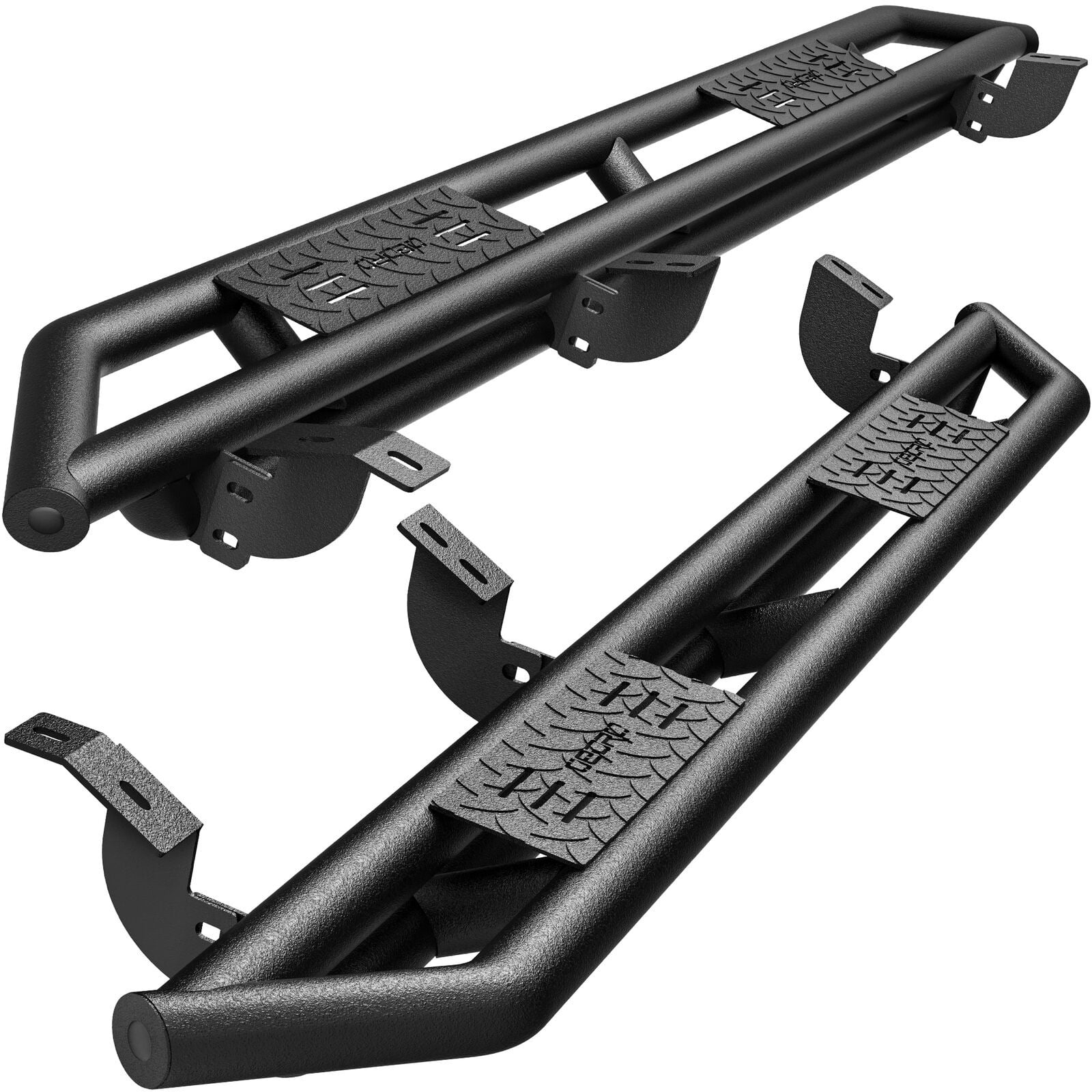 Perfit Liner 6 Running Boards For 2005-2023 Toyota Tacoma Double Cab - Black Aluminum Side Steps, No Drill