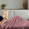 thumbnail image 3 of 4th of July Soft Flannel Fleece Throw Blanket, Stripes with Stars Freedom and Liberty of the USA National Holiday, Cozy Plush for Indoor and Outdoor Use, 60" x 80", Royal Blue Beige Red, by Ambesonne, 3 of 5