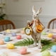 thumbnail image 4 of Adorno de reloj de bolsillo con forma de conejito de Pascua | Colgante de reloj de resina con forma de conejo caballero con sombrero de copa | Decoración navideña naranja y rosa | Regalo de Pascua, 4 of 6