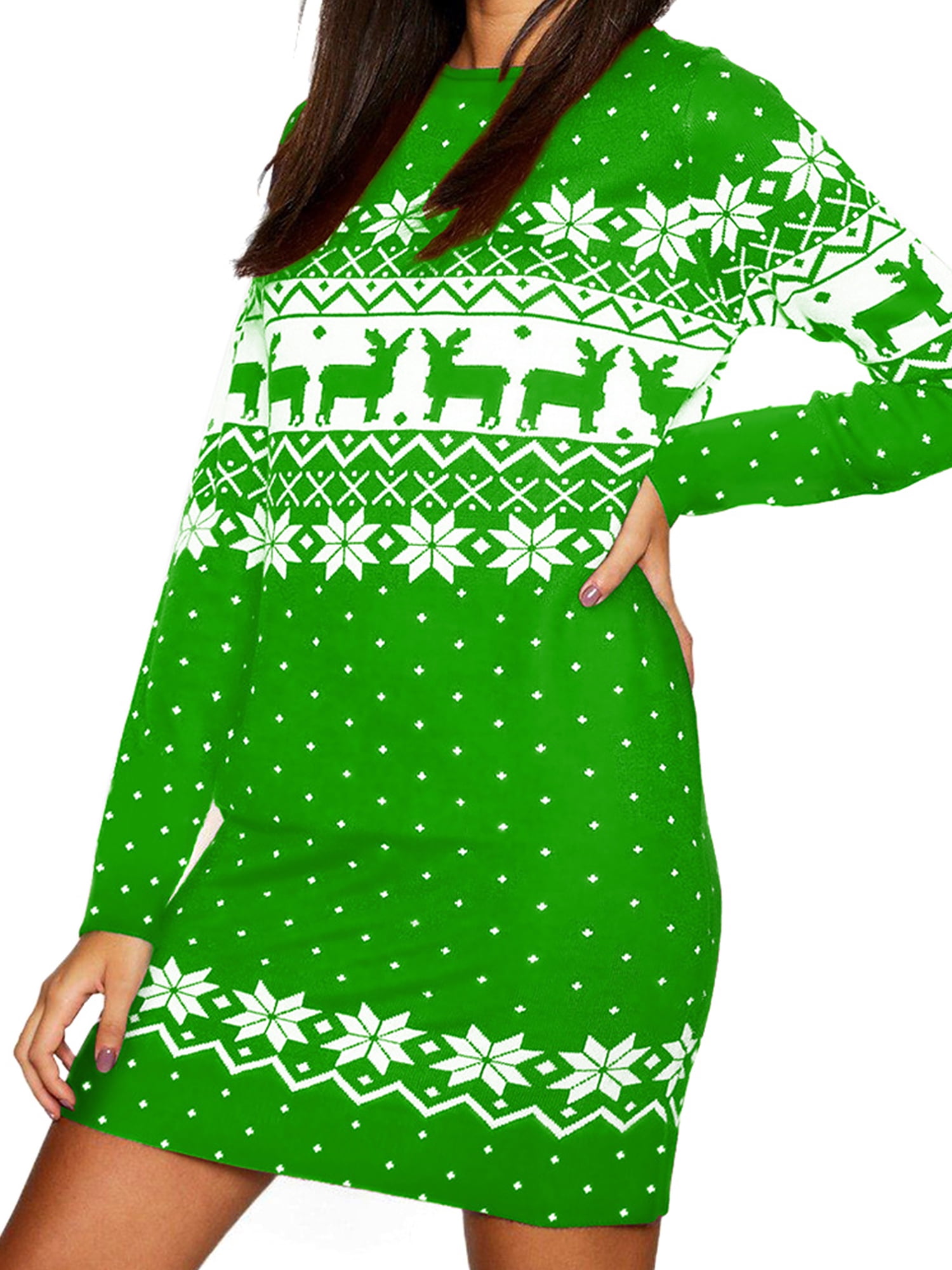 christmas print dresses womens