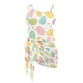 thumbnail image 7 of SEANATIVE One Piece Bathing Suit for Girls Mesh Cover-up Skirt Cutout One Shoulder Beach Swimsuits with Adjustable Strap, Size 13-14 Years Old, Colorful Easter Eggs Pattern, 7 of 7