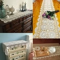 thumbnail image 3 of Cotton Handmade Crochet Lace Table Runner White Rectangle Coffee Table Dresser Decor, 3 of 6