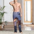 thumbnail image 2 of Kdxio Winter Fire Dragon Print Mens Pajama Pants Set Sleep & Lounge Pants, PJ Bottoms with Pockets and Button Fly-Small, 2 of 6
