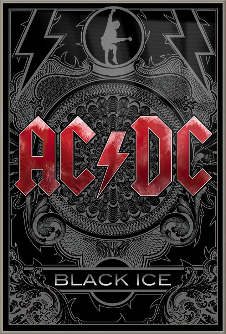 Ac/DC - Framed Music Poster (Black Ice - Album Cover) (Brushed