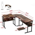 thumbnail image 7 of 67 inch L-Shaped Desk with Storage Shelves, Double Corner Computer Desk with Bookshelf, Modern Office Desk Workstation Drawing Drafting Table with Tiltable Tabletop for Home Office (Rustic Brown), 7 of 7