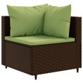 thumbnail image 3 of vidaXL 5 Piece Garden Lounge Set with Cushions Brown Poly Rattan, 3 of 5