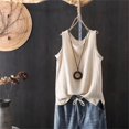 thumbnail image 4 of Bovemsi Women's Tanks & Camis Round Neck Solid Color Loose Cotton And Linen Knitted Vest Camisoles for Under Clothes, 4 of 4