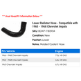 thumbnail image 2 of Lower Radiator Hose - Compatible with 1965 - 1968 Chevy Impala 1966 1967, 2 of 2