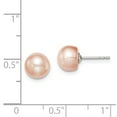 thumbnail image 3 of Sterling Silver 7-8mm Pink Freshwater Cultured Button Pearl Stud Earrings, 3 of 3