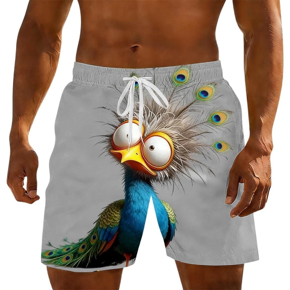 Trunks for Men Swim Quick Dry Funny Graphic Board Shorts Mesh Lining Elastic Waist Beach Shorts Breathable Summer Surfing Swimming Wear