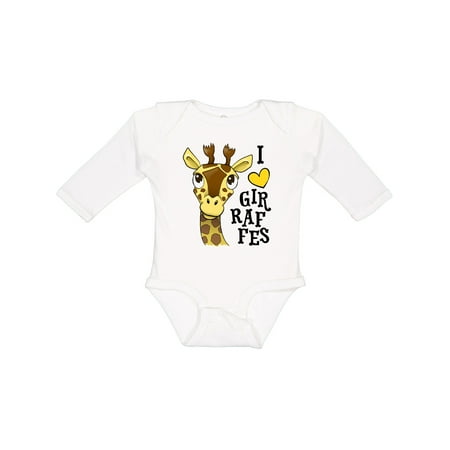 

Inktastic I Love Giraffes Gift Baby Boy or Baby Girl Long Sleeve Bodysuit