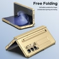 thumbnail image 3 of for Samsung Galaxy Z Fold 6 Case, with Stylus + Stylus Holder + Tempered Glass Screen Protector, All-Inclusive PU Leather Plating PC Hinge Protection Case for Samsung Galaxy Z Fold 6, Gold, 3 of 8