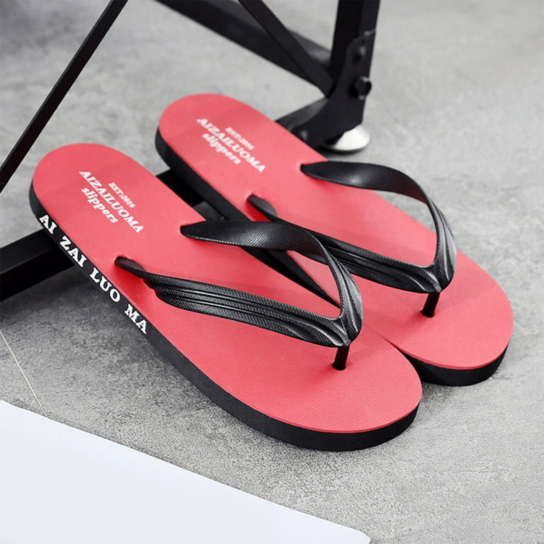  Quickshark Mens Flip Flops Thong Sandals Lightweight Beach  Slippers Arch Support Leather 1-Khaki Size 6
