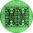 thumbnail image 1 of Ahgly Company Indoor Round Oriental Emerald Green Industrial Area Rugs, 7' Round, 1 of 4