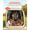 thumbnail image 3 of Pop Up Screen Tent for Camping,6x6 Feet Portable Canopy with Netting,SUV Tailgate Shelter for Outdoor Patio Garden Backyard,Includes Carry Bag,Beige, 3 of 12