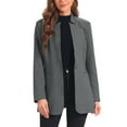 thumbnail image 1 of BLAZER DE OFICINA PARA MUJER CON MANGAS LARGAS Y SOLAPA, CUELLO EN V, ABIERTO EN FRONTAL, FORRADO, CON DOS BOLSILLOS, COLOR GRIS OSCURO, 1 of 6
