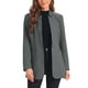thumbnail image 1 of BLAZER DE OFICINA PARA MUJER CON LARGO DE MANGA LARGA, CUELLO DE SOLAPA, ESCOTE EN V, ABIERTO EN FRONTAL, FORRADO, CON DOS BOLSILLOS, TAMAÑO M, GRIS OSCURO, 1 of 6